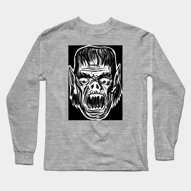 MONSTER HEAD HORROR Long Sleeve T-Shirt by AtomicMadhouse